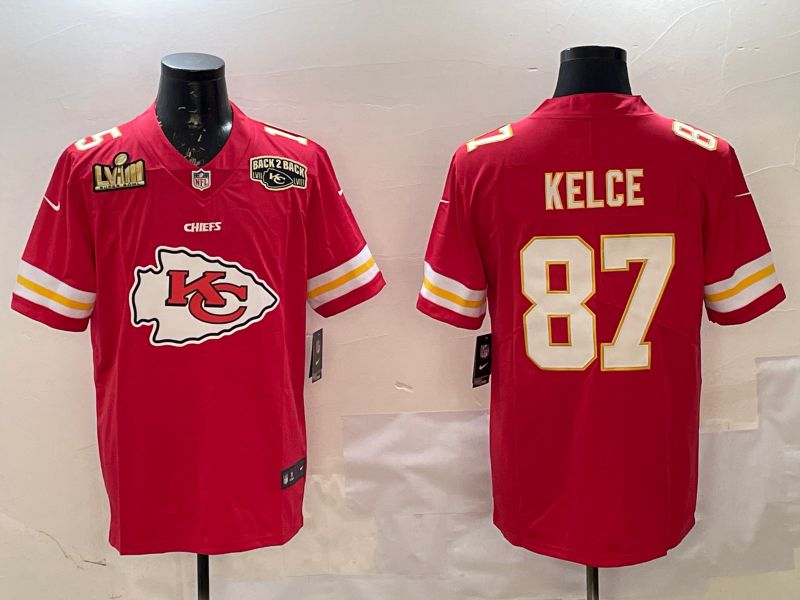 Men Kansas City Chiefs 87 Kelce Red Nike Team Logo 2025 NFL Jersey style 3